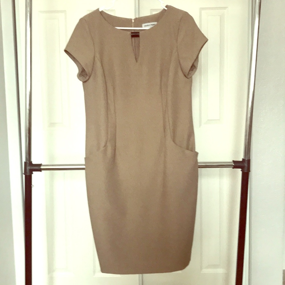 Tan mid dress.